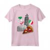 I Love Italy - Bandiera Italiana Torre Pisa Pizza Colosseo Maglietta - Elegante e Cool per gli Amanti dell'Italia - Regalo Perfetto per Compleanni