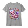 Kawaii Pastello Goth Anime Estetica Bambino Spazio Axolot Maglietta - Idea Regalo per Appassionati di Cultura Goth Pastello e Anime