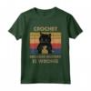 Crochet because Omicidio è Sbagliato Divertente Gatto Maglieria T-shirt - Ideale per Natale, Compleanno, Halloween, Ringraziamento - Regalo Fatto a Mano per Appassionati di Uncinetto