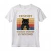 Crochet because Omicidio è Sbagliato Divertente Gatto Maglieria T-shirt - Ideale per Natale, Compleanno, Halloween, Ringraziamento - Regalo Fatto a Mano per Appassionati di Uncinetto