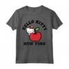 Maglietta Hello Kitty New York Apple - Licenza Ufficiale HapTiger - Ideale per Appassionati di New York