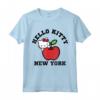 Maglietta Hello Kitty New York Apple - Licenza Ufficiale HapTiger - Ideale per Appassionati di New York