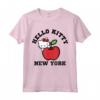 Maglietta Hello Kitty New York Apple - Licenza Ufficiale HapTiger - Ideale per Appassionati di New York
