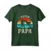 Festa del Papà con Scritta in Inglese 'Super Papa' - Maglietta Leggera Ideale per il Regalo della Festa del Papà