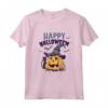 Felice Halloween | Jack O Lantern Zucca Stagione Vintage Maglietta - Design Gatto e Pipistrelli - Ideale per la Festa di Halloween