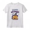 Felice Halloween | Jack O Lantern Zucca Stagione Vintage Maglietta - Design Gatto e Pipistrelli - Ideale per la Festa di Halloween