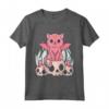 Kawaii Gatto Pastel Goth Cute Creepy Demon Cat and Skull Maglietta - Design Estetico Anime Goth Giapponese - Perfetta per Amanti Kawaii e Goth