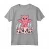 Kawaii Gatto Pastel Goth Cute Creepy Demon Cat and Skull Maglietta - Design Estetico Anime Goth Giapponese - Perfetta per Amanti Kawaii e Goth