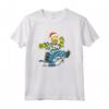 HapTiger Homer and Snowball Tangled Holiday Maglietta - Official Merchandise for Simpsons Fans - Funny Holiday T-Shirts for Men, Women, Boys, and Girls