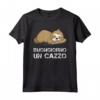 Uomo Maglietta Bradipo Buongiorno Cazzo - Regalo Compleanno Dormiglione - Frase Tee Shirt Ironica e Divertente