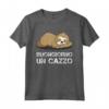 Uomo Maglietta Bradipo Buongiorno Cazzo - Regalo Compleanno Dormiglione - Frase Tee Shirt Ironica e Divertente