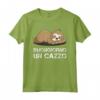 Uomo Maglietta Bradipo Buongiorno Cazzo - Regalo Compleanno Dormiglione - Frase Tee Shirt Ironica e Divertente