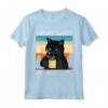 Funny Black Cat I Drink Coffee and I Hate People Maglietta - Perfect Gift for Cat and Coffee Lovers