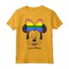 HapTiger Mickey And Friends Minnie Mouse Love Wins Rainbow Bow Maglietta - Official Disney Apparel for LGBTQ+ Support