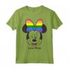 HapTiger Mickey And Friends Minnie Mouse Love Wins Rainbow Bow Maglietta - Official Disney Apparel for LGBTQ+ Support