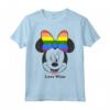 HapTiger Mickey And Friends Minnie Mouse Love Wins Rainbow Bow Maglietta - Official Disney Apparel for LGBTQ+ Support