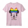 HapTiger Mickey And Friends Minnie Mouse Love Wins Rainbow Bow Maglietta - Official Disney Apparel for LGBTQ+ Support