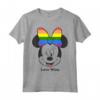 HapTiger Mickey And Friends Minnie Mouse Love Wins Rainbow Bow Maglietta - Official Disney Apparel for LGBTQ+ Support