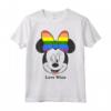 HapTiger Mickey And Friends Minnie Mouse Love Wins Rainbow Bow Maglietta - Official Disney Apparel for LGBTQ+ Support