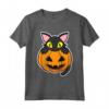 Gatto Nero Seduto in una Zucca - Halloween Maglietta per Amanti dei Gatti - Perfetta per Feste e Party Halloween