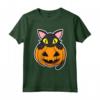 Gatto Nero Seduto in una Zucca - Halloween Maglietta per Amanti dei Gatti - Perfetta per Feste e Party Halloween