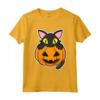 Gatto Nero Seduto in una Zucca - Halloween Maglietta per Amanti dei Gatti - Perfetta per Feste e Party Halloween