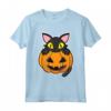 Gatto Nero Seduto in una Zucca - Halloween Maglietta per Amanti dei Gatti - Perfetta per Feste e Party Halloween