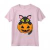 Gatto Nero Seduto in una Zucca - Halloween Maglietta per Amanti dei Gatti - Perfetta per Feste e Party Halloween