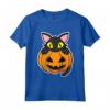 Gatto Nero Seduto in una Zucca - Halloween Maglietta per Amanti dei Gatti - Perfetta per Feste e Party Halloween