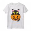 Gatto Nero Seduto in una Zucca - Halloween Maglietta per Amanti dei Gatti - Perfetta per Feste e Party Halloween