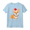 Natale Corgi - Cane con Cappello di Babbo Natale e Luci di Natale Maglietta - Ideale Regalo di Natale per Amanti dei Corgi