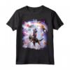 Laser Eyes Space Cat On Llama Dinosaur - Rainbow Maglietta - Design Divertente per Amanti degli Animali