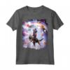 Laser Eyes Space Cat On Llama Dinosaur - Rainbow Maglietta - Design Divertente per Amanti degli Animali