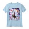 Laser Eyes Space Cat On Llama Dinosaur - Rainbow Maglietta - Design Divertente per Amanti degli Animali
