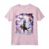 Laser Eyes Space Cat On Llama Dinosaur - Rainbow Maglietta - Design Divertente per Amanti degli Animali