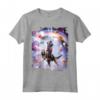 Laser Eyes Space Cat On Llama Dinosaur - Rainbow Maglietta - Design Divertente per Amanti degli Animali