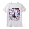 Laser Eyes Space Cat On Llama Dinosaur - Rainbow Maglietta - Design Divertente per Amanti degli Animali