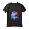 HapTiger Alice In Wonderland Neon Forest Silhouettes Maglietta con Collo a V - Officially Licensed Fantasy Apparel - Unique Design 19DNAW00025A-001