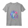 HapTiger Alice In Wonderland Neon Forest Silhouettes Maglietta con Collo a V - Officially Licensed Fantasy Apparel - Unique Design 19DNAW00025A-001