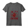 I'm Fine - Sarcastic Movie Halloween Umorismo Zombie Bloody Maglietta con Collo a V - Perfetta per Halloween e Film Horror