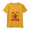 I'm Fine - Sarcastic Movie Halloween Umorismo Zombie Bloody Maglietta con Collo a V - Perfetta per Halloween e Film Horror