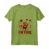 I'm Fine - Sarcastic Movie Halloween Umorismo Zombie Bloody Maglietta con Collo a V - Perfetta per Halloween e Film Horror