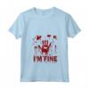 I'm Fine - Sarcastic Movie Halloween Umorismo Zombie Bloody Maglietta con Collo a V - Perfetta per Halloween e Film Horror