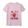 I'm Fine - Sarcastic Movie Halloween Umorismo Zombie Bloody Maglietta con Collo a V - Perfetta per Halloween e Film Horror