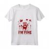 I'm Fine - Sarcastic Movie Halloween Umorismo Zombie Bloody Maglietta con Collo a V - Perfetta per Halloween e Film Horror