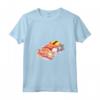Donna Kawaii Dolce Gatti Sushi Otaku Giapponese Maglietta con Collo a V - Adorabili Gatti Dormienti - Ideale per Amanti degli Anime e della Cultura Giapponese