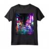 Cyberpunk City Sci Fi Night Tokyo Japan Urban Noir Maglietta - Regalo per Amanti di Fantascienza e Cultura Giapponese