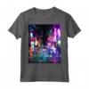 Cyberpunk City Sci Fi Night Tokyo Japan Urban Noir Maglietta - Regalo per Amanti di Fantascienza e Cultura Giapponese