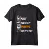 EAT SLEEP ANIME REPEAT - Manga Giapponese T-shirt per Appassionati di Anime - Ideale per Cosplay e Convention - Regalo Perfetto per Natale o Compleanno