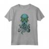 Maglietta Cthulhu Lovecraft - Mostro Tentacolare con Occhi Verdi per Halloween o Regalo di Natale